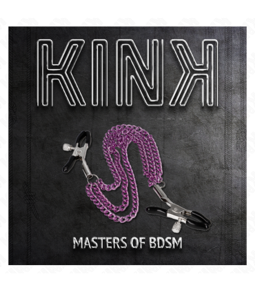 KINK PINZAS PARA PEZONES CON TRIPLE CADENA VIOLETA 20 23 28 CM