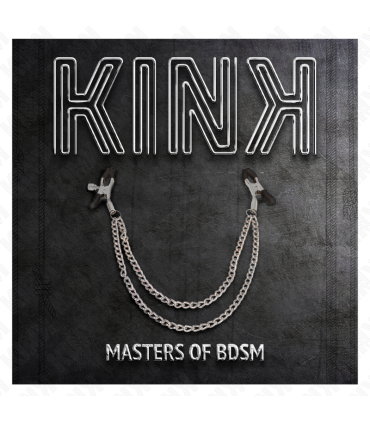 KINK PINZAS PARA PEZONES CON DOBLE CADENA GRUESA PLATEADO 20 23 CM