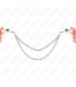 KINK PINZAS PARA PEZONES CON DOBLE CADENA FINA PLATEADO 20 23 CM