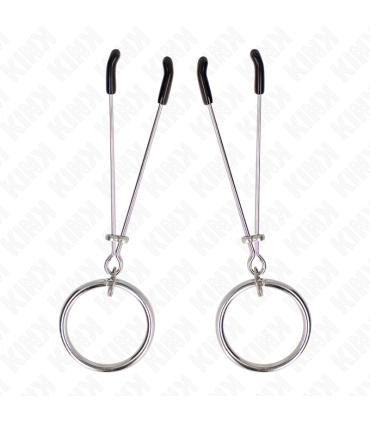 KINK PINZAS PARA PEZONES FINA CON ARO PLATEADO 7 CM