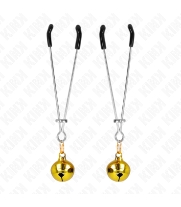 KINK PINZAS PARA PEZONES FINA CON CASCABEL DORADO 7 CM