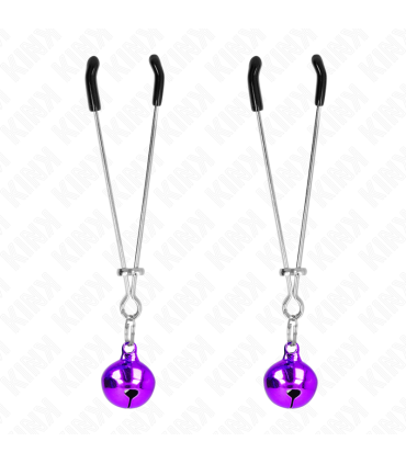 KINK PINZAS PARA PEZONES FINA CON CASCABEL VIOLETA 7 CM