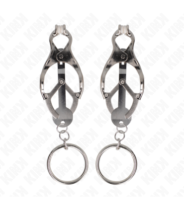KINK PINZAS PARA PEZONES ESTILO JAPONES CON AROS PLATEADO