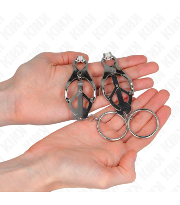 KINK PINZAS PARA PEZONES ESTILO JAPONES CON AROS PLATEADO