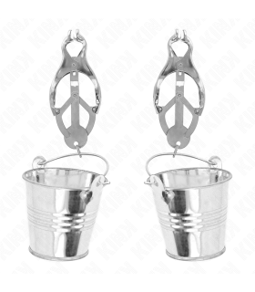 KINK PINZAS PARA PEZONES ESTILO JAPONES CON CUBOS PLATEADO