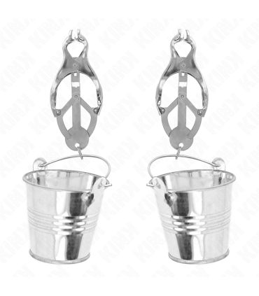 KINK PINZAS PARA PEZONES ESTILO JAPONES CON CUBOS PLATEADO