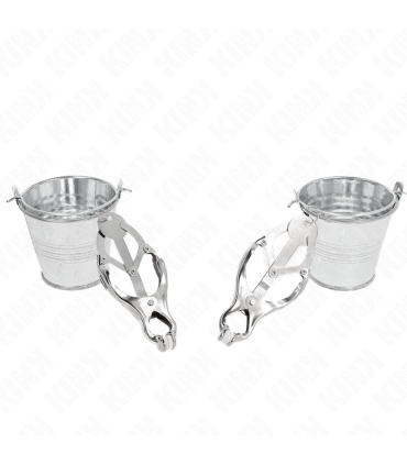 KINK PINZAS PARA PEZONES ESTILO JAPONES CON CUBOS PLATEADO