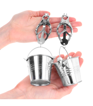 KINK PINZAS PARA PEZONES ESTILO JAPONES CON CUBOS PLATEADO