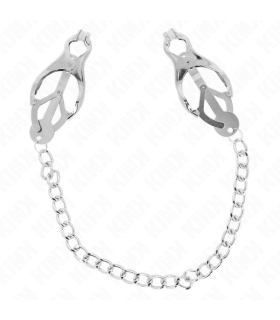 KINK PINZAS PARA PEZONES ESTILO JAPONES CON CADENA PLATEADO 30 CM