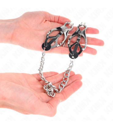 KINK PINZAS PARA PEZONES ESTILO JAPONES CON CADENA PLATEADO 30 CM