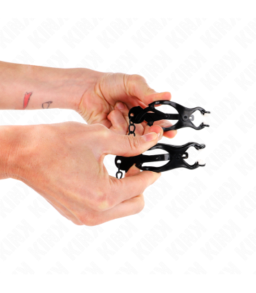 KINK PINZAS PARA PEZONES ESTILO JAPONES CON CADENA NEGRO 30 CM