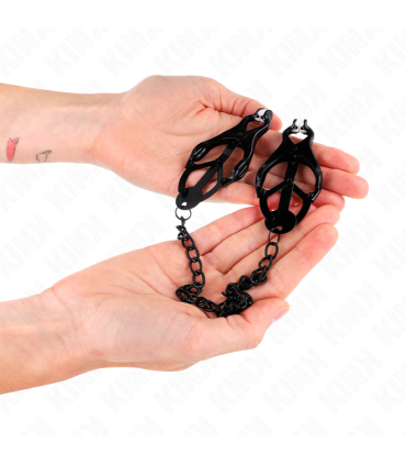 KINK PINZAS PARA PEZONES ESTILO JAPONES CON CADENA NEGRO 30 CM
