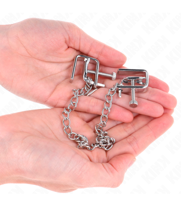 KINK PINZAS PARA PEZONES COMPRESORA TORNILLO DE BANCO CON CADENA 30 CM