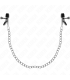KINK PINZAS PARA PEZONES PLANAS NEGRO CON CADENA PLATEADO 34 CM