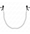 KINK - PINZAS PARA PEZONES PLANAS NEGRO CON CADENA PLATEADO 34 CM