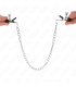 KINK PINZAS PARA PEZONES PLANAS NEGRO CON CADENA PLATEADO 34 CM