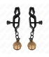 KINK PINZAS PARA PEZONES PLANAS NEGRO CON CASCABEL 7 CM