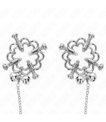 KINK PINZAS PARA PEZONES FLOR METALICA CON CADENA