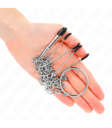 KINK PINZAS PARA PEZONES Y CLITORIS CON CADENA 30 CM MODELO 1