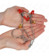 KINK PINZAS PARA PEZONES Y CLITORIS ROJAS CON CASCABEL DORADO Y CADENA 30 CM