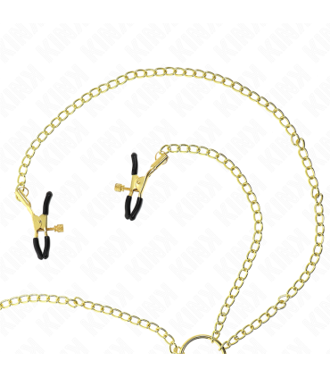 KINK PINZAS PARA PEZONES Y CLITORIS 4 ENGANCHES AJUSTABLE DORADO