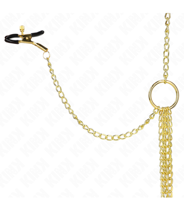 KINK PINZAS PARA PEZONES Y CLITORIS 4 ENGANCHES AJUSTABLE DORADO