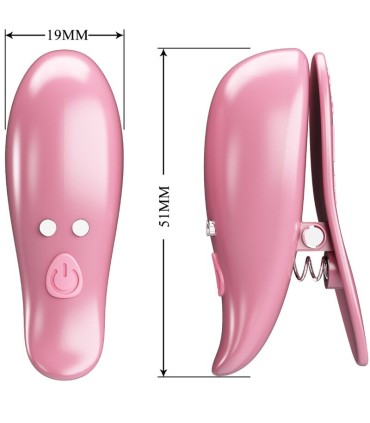 PRETTY LOVE CAILEY PINZAS PARA PEZONES 10 VIBRACIONES CONTROL REMOTO ROSA
