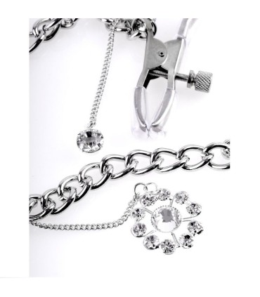 FETISH FANTASY SERIES PINZAS CON CADENA PARA PEZONES TREBOL