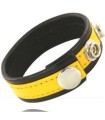 LEATHER BODY - CORREA CUERO AJUSTABLE PENE AMARILLO-NEGRA