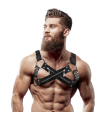 FETISH SUBMISSIVE ATTITUDE - ARNÉS BULLDOG AJUSTABLE NEOPRENO PECHO CRUZADO CON CREMALLERAS HOMBRE