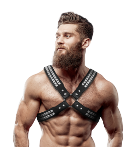 FETISH SUBMISSIVE ATTITUDE ARNES ECOPIEL PECHO CRUZADO CON REMACHES HOMBRE