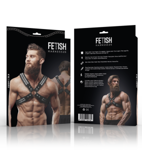 FETISH SUBMISSIVE ATTITUDE ARNES ECOPIEL PECHO CRUZADO CON REMACHES HOMBRE