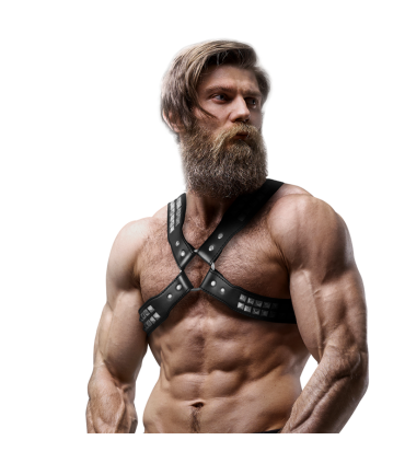 FETISH SUBMISSIVE ATTITUDE ARNES ECOPIEL PECHO CRUZADO CON REMACHES HOMBRE