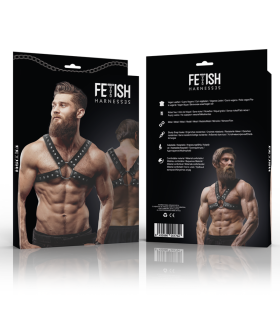FETISH SUBMISSIVE ATTITUDE ARNES ECOPIEL PECHO CRUZADO CON TACHUELAS HOMBRE