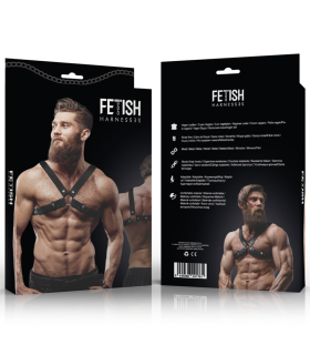 FETISH SUBMISSIVE ATTITUDE ARNES BULLDOG AJUSTABLE ECOPIEL PECHO CRUZADO HOMBRE