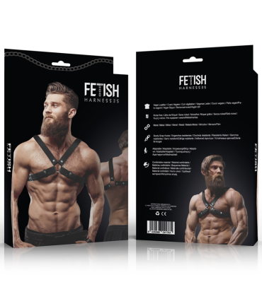 FETISH SUBMISSIVE ATTITUDE ARNES BULLDOG AJUSTABLE ECOPIEL PECHO CRUZADO HOMBRE