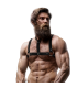 FETISH SUBMISSIVE ATTITUDE ARNES AJUSTABLE ECOPIEL PECHO CON COLLAR HOMBRE