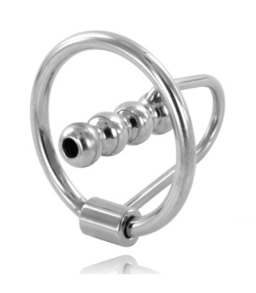 METAL HARD ANILLO GLANDE CON PLUG URETRAL 28MM