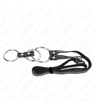 KINK ANILLO PENE METAL TRIPLE 38 CM A 5 CM CON CINTURON POLIPIEL 112 CM