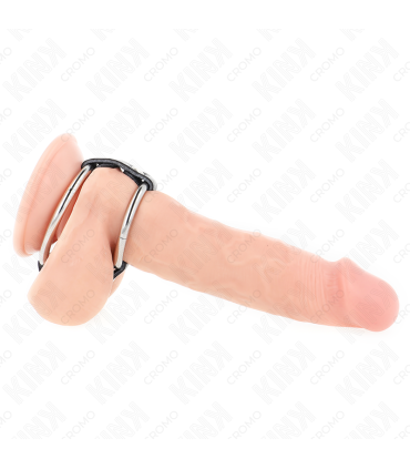 KINK ANILLO PENE METAL DOBLE 38 CM A 5 CM CONECTADOS CON CUERO