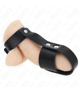 KINK ANILLO JAULA PENE CUERO CON DIVISOR DE BOLAS AJUSTABLE