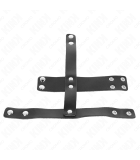 KINK ANILLO JAULA PENE CUERO CON DIVISOR DE BOLAS AJUSTABLE