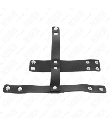 KINK ANILLO JAULA PENE CUERO CON DIVISOR DE BOLAS AJUSTABLE