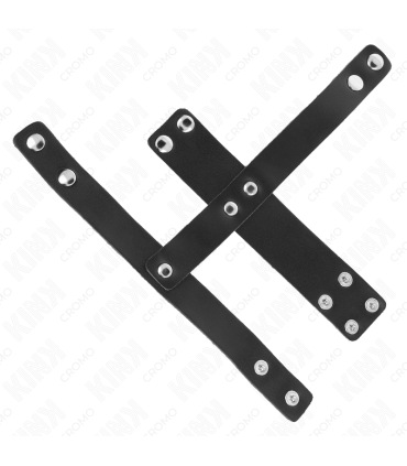 KINK ANILLO JAULA PENE CUERO CON DIVISOR DE BOLAS AJUSTABLE