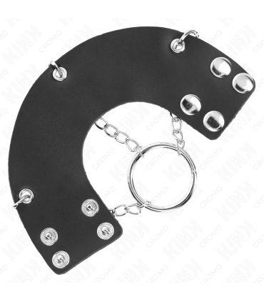 KINK ANILLO PENE 4 CM CADENA 7 CM METAL CON CINTURON CUERO