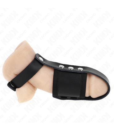 KINK ANILLO JAULA PENE CUERO CON CORREA DIVISORIA DE BOLAS RECUBIERTO AJUSTABLE