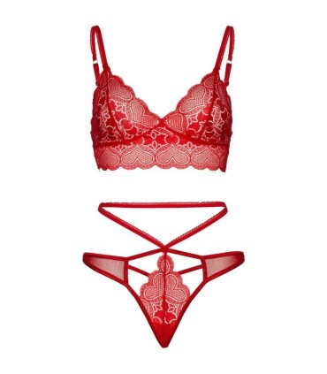 LEG AVENUE SET 2 PIEZAS CON TANGA DOBLE TIRANTA M L ROJO