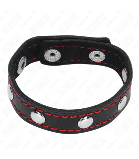 KINK ANILLO PENE CUERO CON CIERRE A PRESION FORRO ROJO 21 X 15 CM