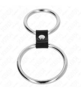 KINK ANILLO PENE DOBLE METAL 37 CM A 5 CM CONECTADOS POR CORREA POLIPIEL MODELO 1