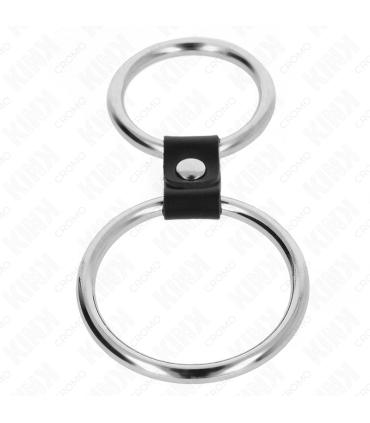 KINK ANILLO PENE DOBLE METAL 37 CM A 5 CM CONECTADOS POR CORREA POLIPIEL MODELO 1